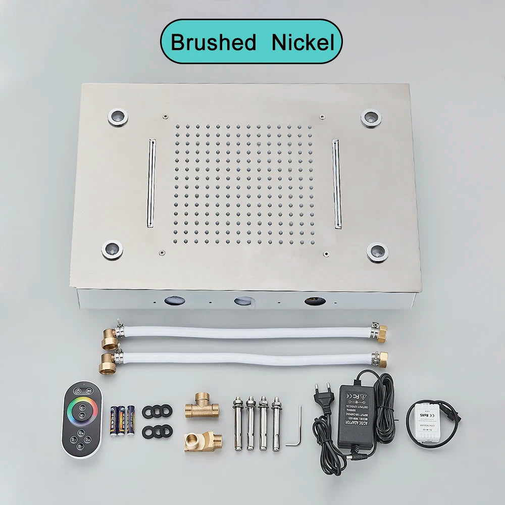 SAFLIHCAR Ceiling Shower Head With Remote LED Rainfall